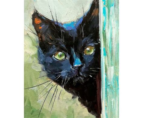 Original Oil Painting On Canvas Cat Art Pet Portraits Art