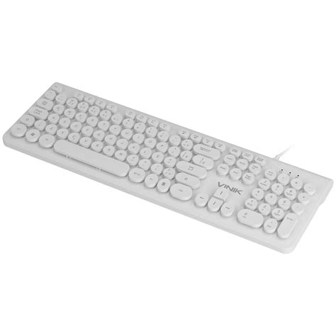 Teclado Multimidia Usb Dynamic Circle Abnt2 Teclas Redondas Cabo Usb 18m Branco Dc110b