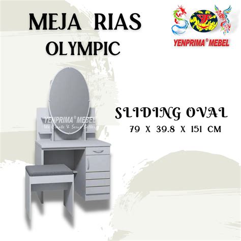 Jual Meja Rias Oval Karin Olympic Meja Rias Sliding Cermin Oval