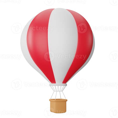 D Rendering Colourful Hot Air Balloon PNG