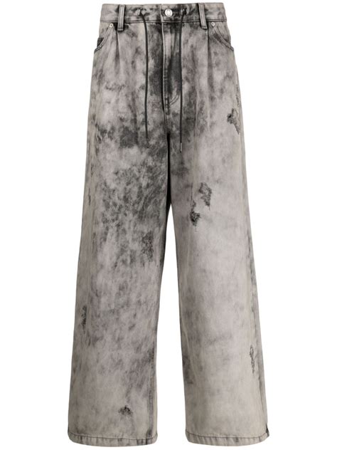 Juun J Bleached Effect Wide Leg Jeans Farfetch