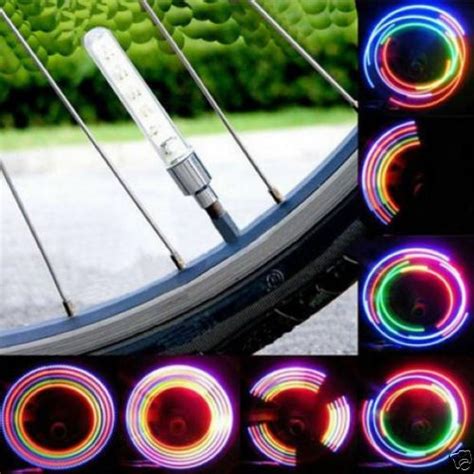 X Bike Bicycle Wheel Tire Valve Cap Spoke Neon Led Lights Lamp