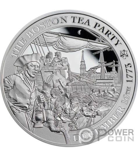 BOSTON TEA PARTY 1 Oz Moneda Plata 1 Pound Saint Helena 2023