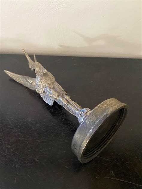 Proantic Automobile Mascot With Heron Silver Bronze Early Twentieth