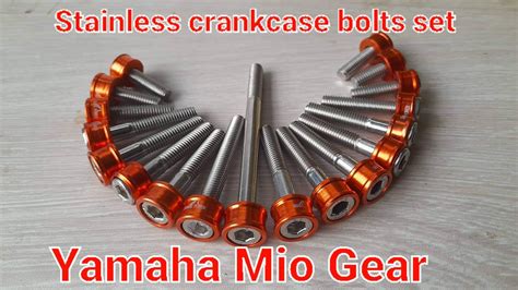 Jessfer Mc Parts Stainless Crankcase Bolts Set For Yamaha Mio Gear