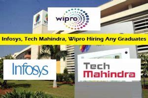 Infosys Tech Mahindra Wipro Hiring Any Graduates For Various Roles