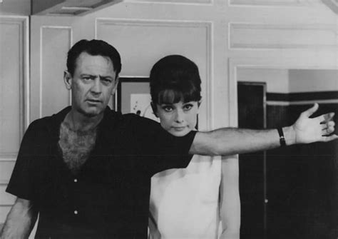 William Holden And Audrey Hepburn During The Filming Of Paris When It