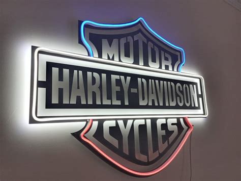 Harley Davidson Metal Neon Sign Steel Harley Led Sign Etsy