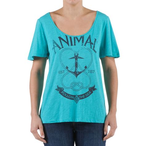 Nautical Inspired Wide Scoop Neck T Shirt In Blue Curacoa