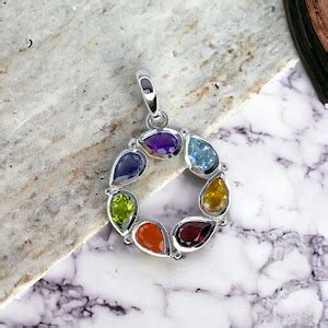 Chakras Stone Healing Handmade Pendant Necklace Jewelry With Real