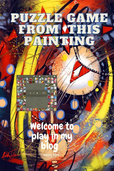 A Poster With The Words Puzzle Game From This Painting Welcome To Play