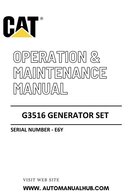 G3516 Caterpillar Generator Set Operation And Maintenance Manual E6y