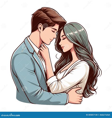 Romantic Couple Lovers Vector Illustration Happy Young Male Female Couple Together Wife And