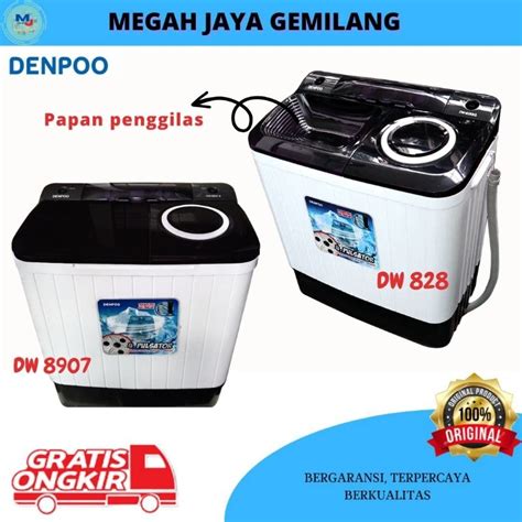 Jual Mesin Cuci 2 Tabung Twin Tube Denpoo Kapasitas 8kg DW 8907B