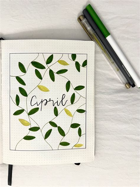 Monthly Cover Page Idea For Bullet Journal April Bullet Journal Bullet