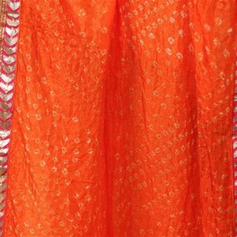 Orange Silk Bhandej Dupatta At Rs 1799 00 Bandhej Dupattas Id