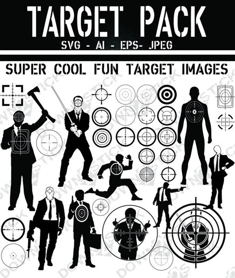 Target Pack Shooting Targets Svg Ai Eps Jpeg Etsy