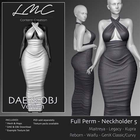 Second Life Marketplace Dae Lmc Mesh Neckholder 5 Dae Sleek