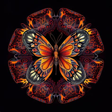 Premium Ai Image Brightly Colored Butterfly With Intricate Wings On