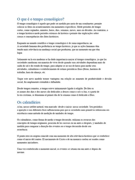 Definição do Tempo Cronológico | PDF | Tempo | Calendário