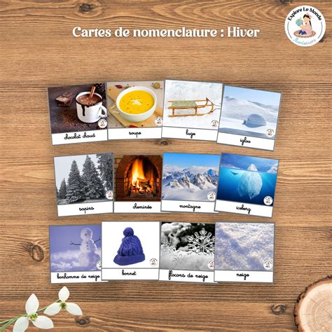 Cartes De Nomenclature Hiver Explore Le Monde Montessori