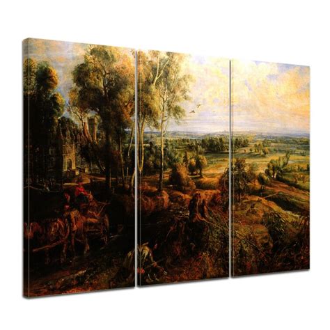 East Urban Home 3 Tlg Leinwandbilder Set Alte Meister Landschaft Mit