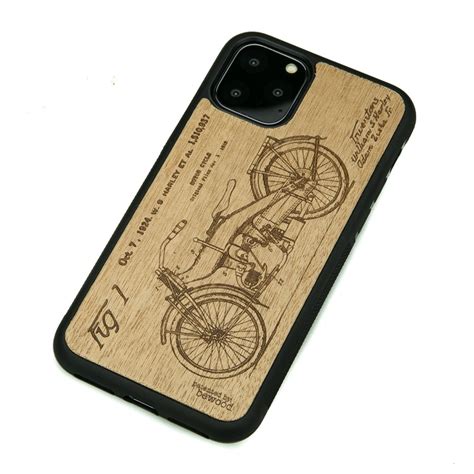 Drewniane Etui Na IPhone 11 PRO HARLEY PATENT ANIEGRE