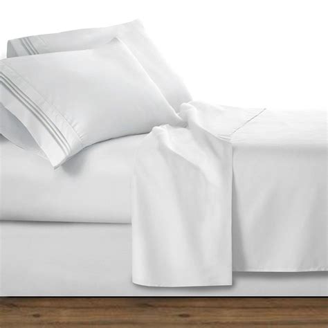 Clara Clark® White Premier 1800 Collection Deluxe Microfiber Bed Sheet Set