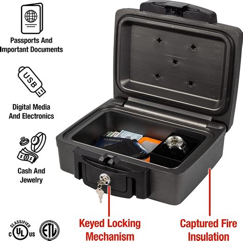 Sentry Safe Safe Box Fireproof Waterproof Lock Box Black Exterior 143 In W Ebay