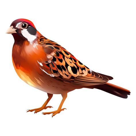 Colorful Sparrow Perched Branch in Bright Forest Habitat 57348007 PNG