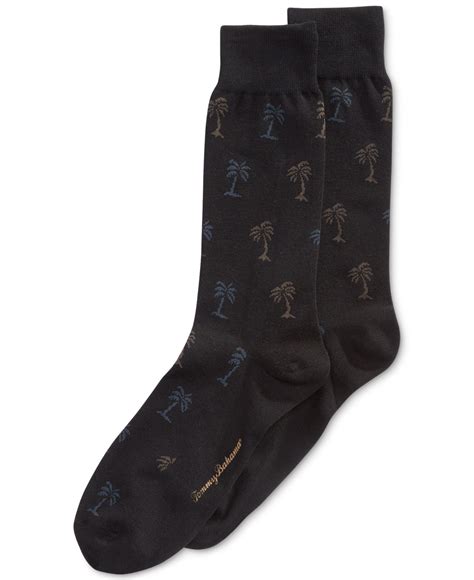 Lyst Tommy Bahama Mens Palm Tree Printed Dress Crew Socks In Black