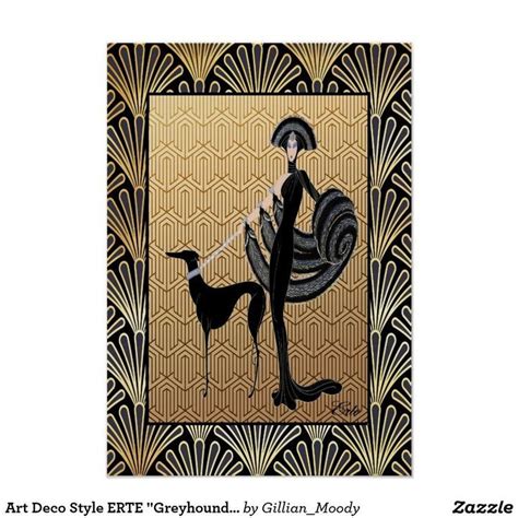 Art Deco Style Greyhound Poster