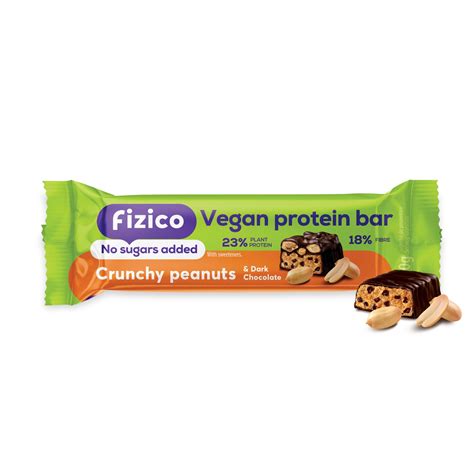 Baton Proteic Vegan Fizico Vegan Protein Bar Arahide Si Ciocolata