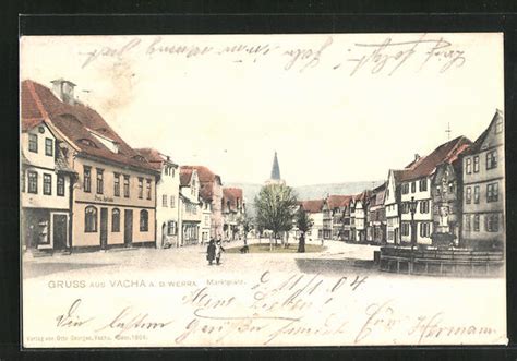 Ansichtskarte Vacha A D Werra Marktplatz Mit Apotheke