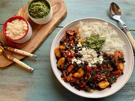 Hearty Black Bean and Plantain Stew with Pepita Pesto | Supper Sanity