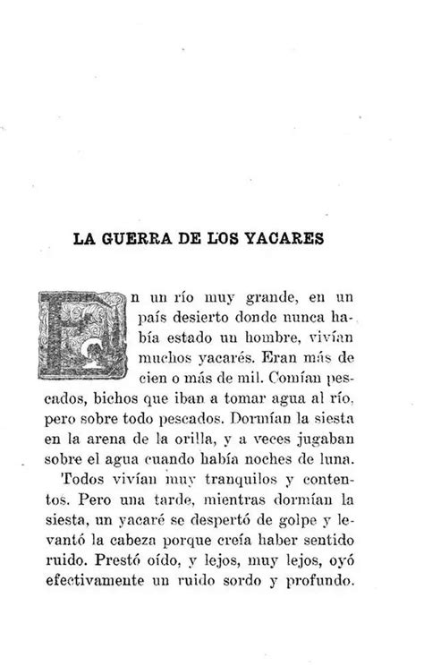 Cuentos De La Selva La Guerra De Los Yacar S Resumen En Pocas Palabras