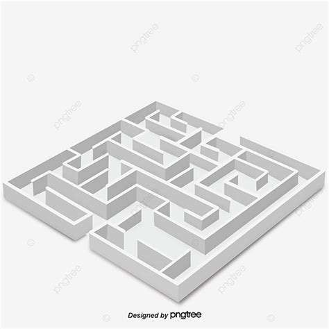 Labyrinth Vector Material, Gray Maze Clipart