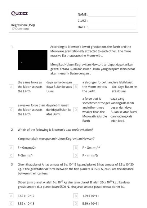 50 Centripetal Force And Gravitation Worksheets For 11th Class On