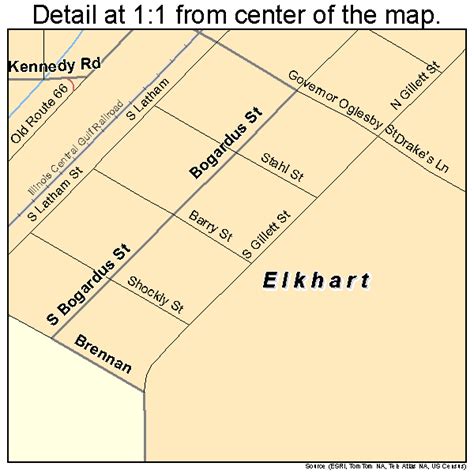 Elkhart Illinois Street Map 1723269