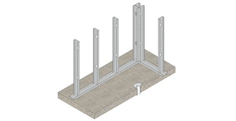 Tile Shower Assembly Metal Studs Cbu Backing Mortar