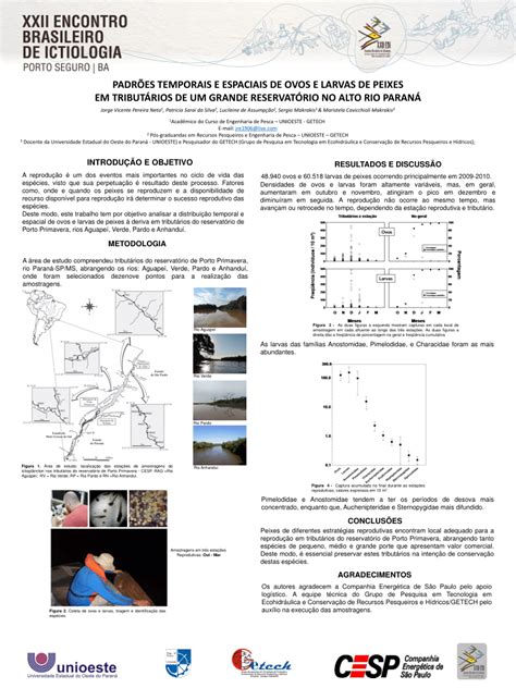 Pdf Padr Es Temporais E Espaciais De Ovos E Larvas De Peixes Em