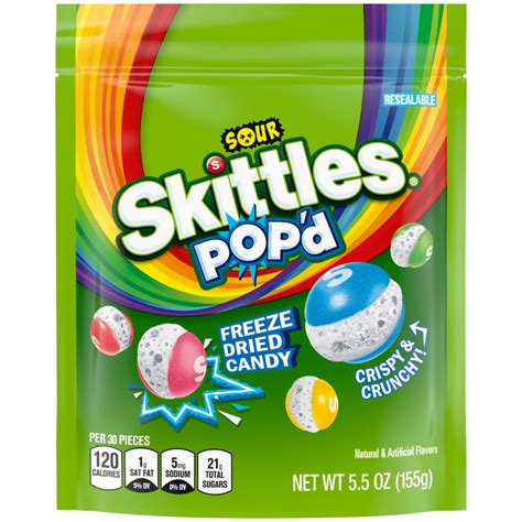 Skittles Popd Sour Freeze Dried Candy Grab N Go Bag 55 Oz Skittles®