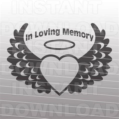loving memory memorial angel wings svg file commercial