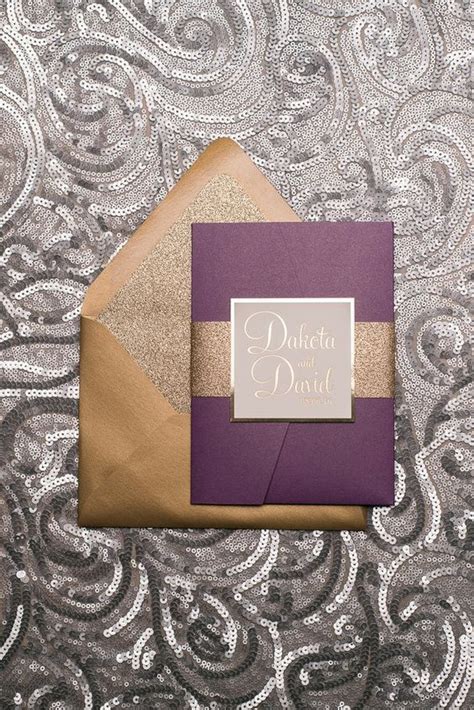 29 Refined Purple And Gold Wedding Ideas Weddingomania Purple Invitations Purple Wedding