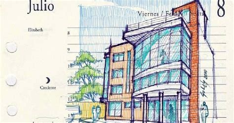 Croquis A Todo Nivel Bosquejos Arquitectónicos Con Bolígrafos De Color