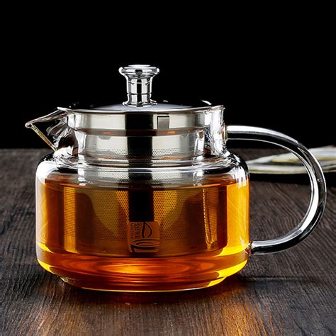 Ss Removable Infuser Handcrafted Borosilicate Glass Teapot