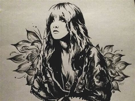 A Black And White Drawing Of A Woman With Sunflowers In Her Hair