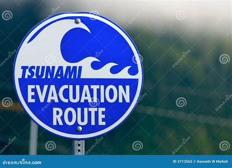 Tsunami Warning Evacuation Sign Stock Image Image Of Danger Disaster