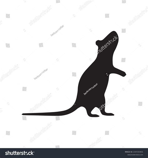 Mouse Silhouette Vector Black White Stock Vector (Royalty Free ...