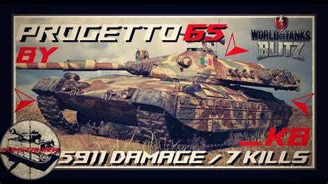 WOT BLITZ PROGETTO 65 5911 DAMAGE 7 KILLS MASTERY FAN